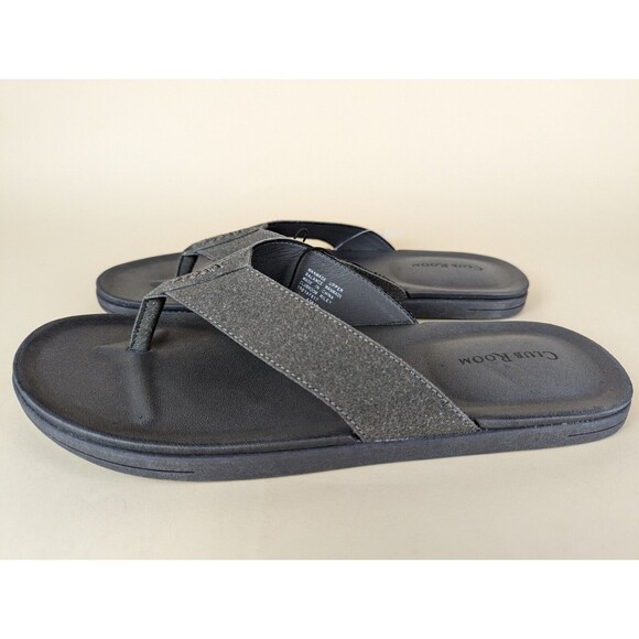 Club Room Riley Flip Flop Sandals Mens 10 Light Grey Toe-Post Flats Shoes NWT - Picture 5 of 12